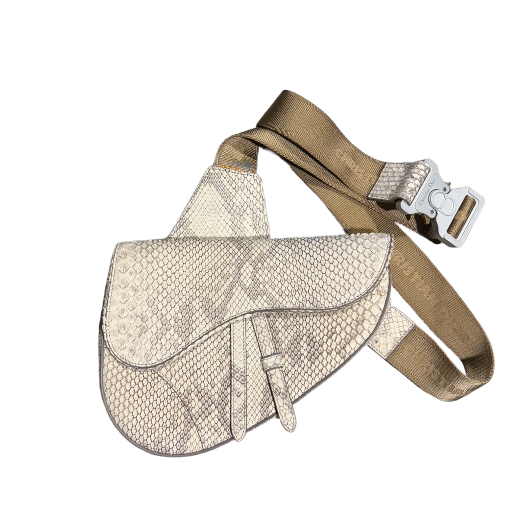 DIOR 'BEIGE' PYTHON SADDLE BAG