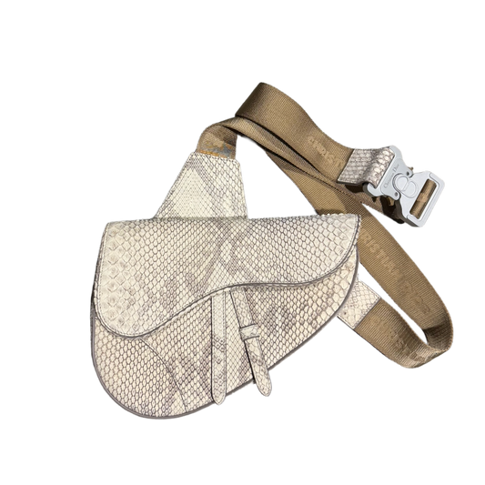 DIOR 'BEIGE' PYTHON SADDLE BAG