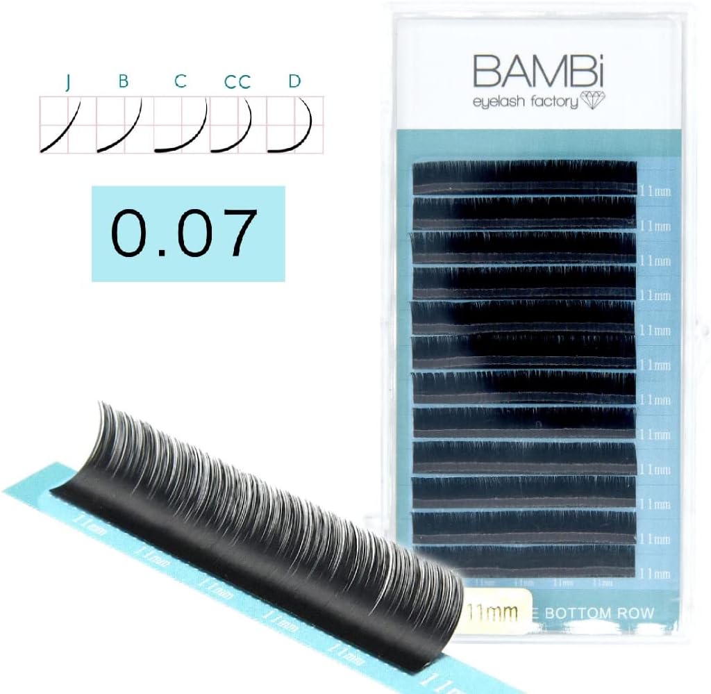 Eyelash Extensions J/C/CC/D Curl Sable Volume 0.07mm 8-13mm (C Curl, 10mm)