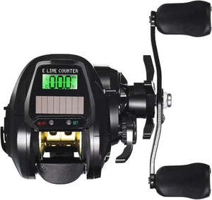 (2025 Model Limited) Bait LED with Counter, Waterproof, Professional Rechargeable Model and Regular Model, Line Counter 7.2 Gear Ratio, Replaceable Battery, Super Large Drag Force, 22.0 lbs (10