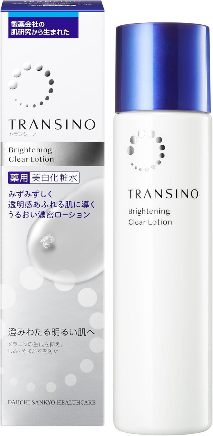 Transcino Medicated Brightening Clear Lotion, 5.1 fl oz (150 ml), Sample Included, Lotion, Quasi Drug, Whitening Care, Tranexamic Acid, Blending, Stains, Pore Care