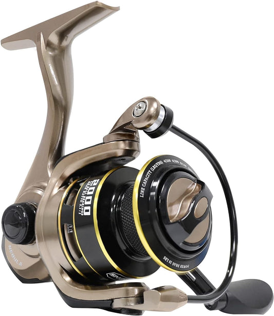 Nebula Fishing Reel - 7+1 BB Super Smooth and Powerful Spinning Reel - 5.1:1/5.5:1 Gear Ratio Spinning Fishing Reel, Size 1000-6000 Ideal for Lightweight Bass Fishing Catfish Fishing