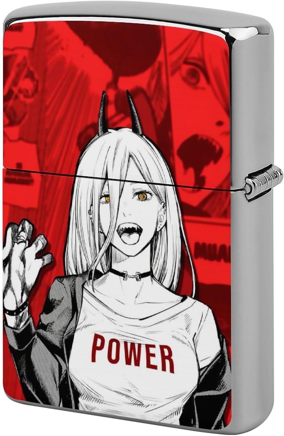 Zippo Lighter, Lighter Case, Outer Case, Chainsawman Anime Pattern, Surroundings, MoE Goods, Stylish, [Rust Proof, Aviation Metal Material, Abrasion-Resistant], Outer Protective Shell, Metal