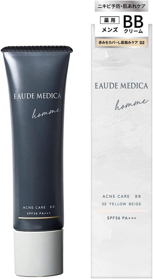 [Quasi-drug] Eau De Medicaom Medicated Acne Care BB 1.1 oz (30 g) (Yellow Beige 02) Men's BB Cream Concealer UV Care / SPF36 PA+++