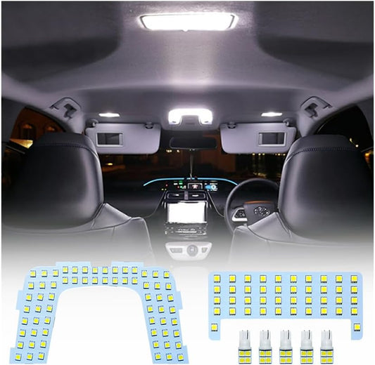 Opplight Lens 50 Series LED Cabin Lamp, White, Toyota Prius 50 Series, Indoor Light, ZVW50, ZVW51, ZVW55, Custom Parts, Easy Installation, 7-Piece Set (Toyota Prius 50 Series)