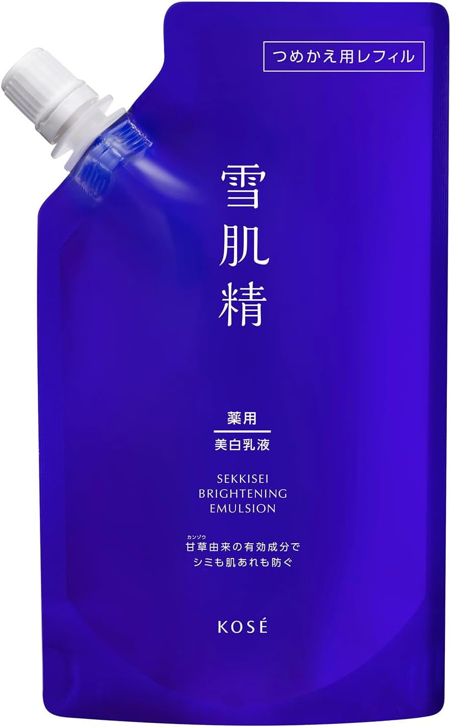 Sekkkisei Whitening Emulsion, Quasi-drug, Medicated Sekkisei Brightening Emulsion, Refill, 120 mL Milky Lotion, Whitening, Skin Blemishes, Dullness, Pearl Barley, Licorice, Chinese Medicine, Japanese
