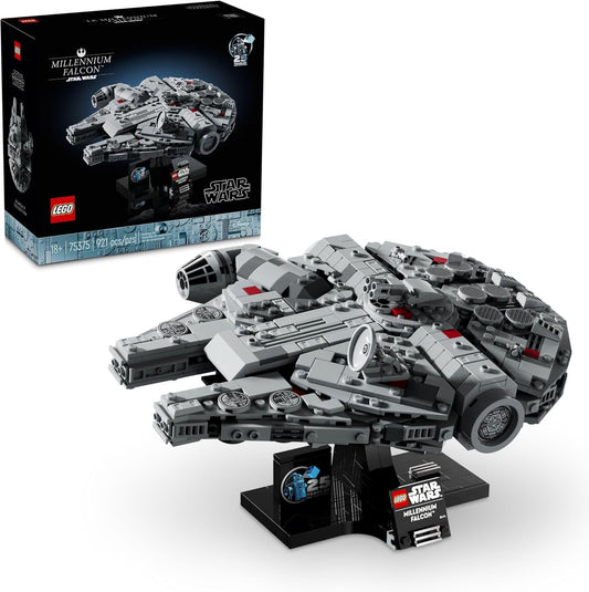 LEGO Star Wars Millennium Falcon 25 aniversario coleccionable – Juego de construcción de bricolaje para adultos, hombres y mujeres, a partir de 18 años – Un modelo de New Hope con soporte de exhibición – Regalo de Star Wars – 75375