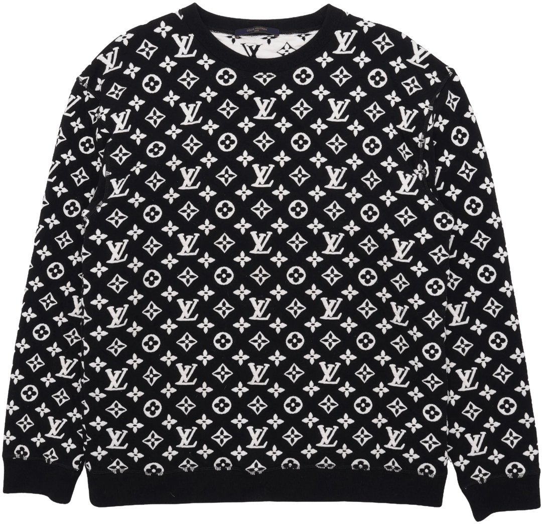 LOUIS VUITTON 'BLACK' MONOGRAM CREWNECK