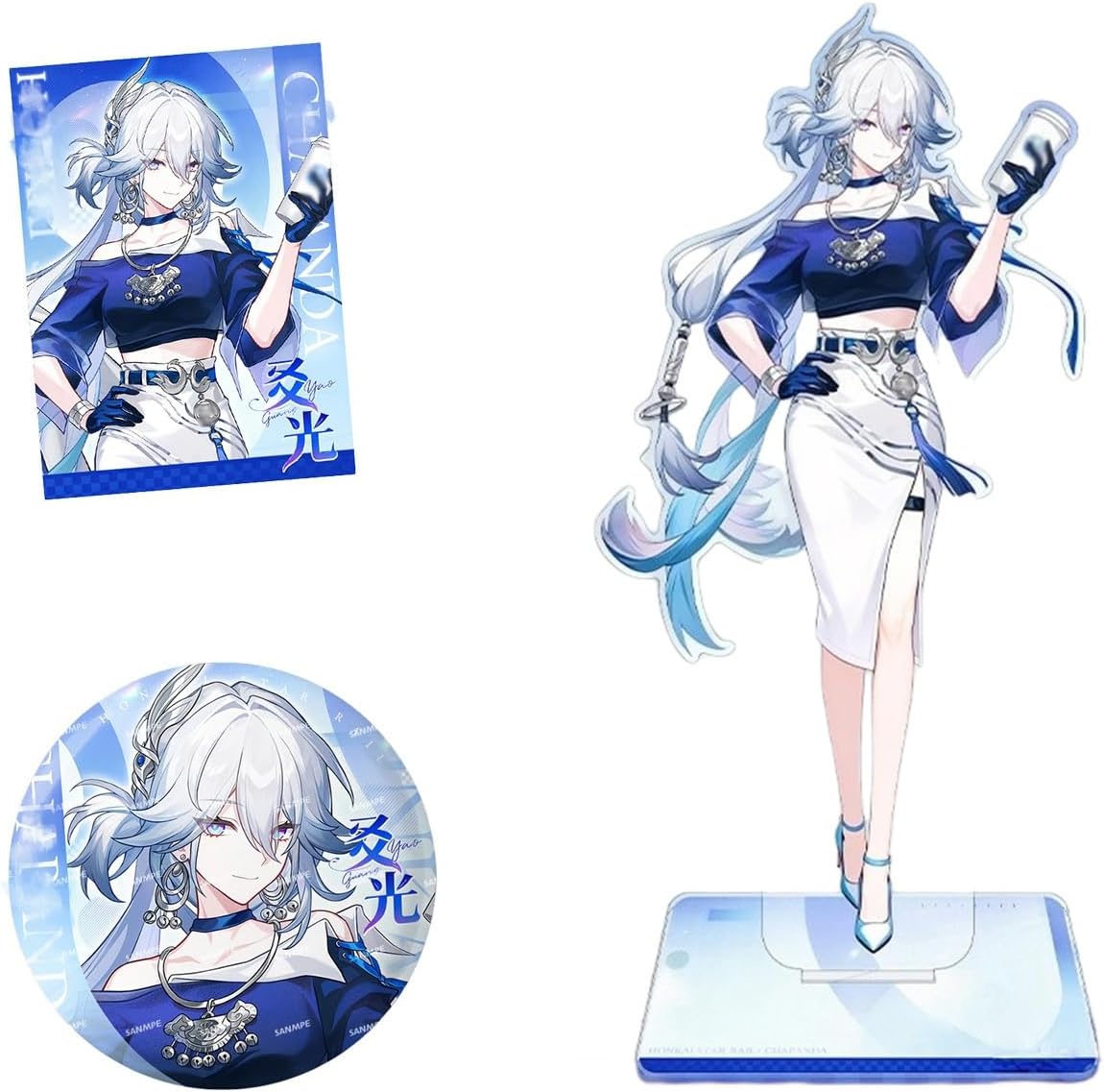 爻光 ケイゲン 周辺 福袋 セット アクリルスタンド バッジ コレクションカード 対応崩壊スターレイル 連名グッズ 飾り コスプレ小物 記念品 同人グッズ 装飾品 ゲーム (A（3点セット）) [並行輸入品]
