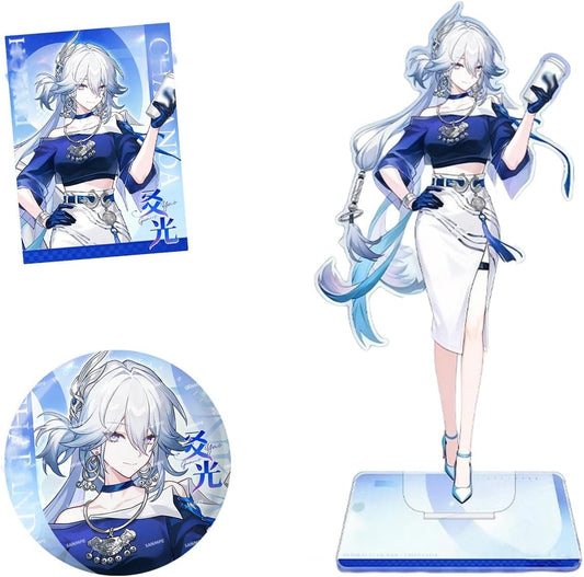 爻光 ケイゲン 周辺 福袋 セット アクリルスタンド バッジ コレクションカード 対応崩壊スターレイル 連名グッズ 飾り コスプレ小物 記念品 同人グッズ 装飾品 ゲーム (A（3点セット）) [並行輸入品]