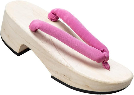Japanese Clogs, Slippers, Women's Clogs, White Wood, Thick Soles, Summer, Ladies, Yukata Geta, Japanese Clothes, Accessories, Multicolor, Easy to Wear, Rubber Included, Summer