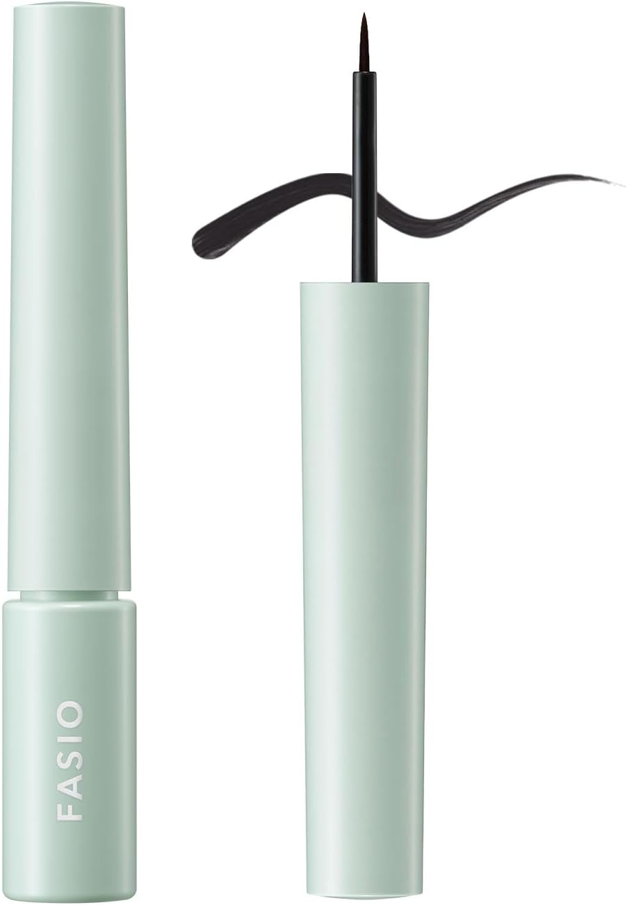 Fasio Liquid Eyeliner 01 Dense Black, 0.1 oz (3 g), Waterproof, Sebum, Sweat Makeup
