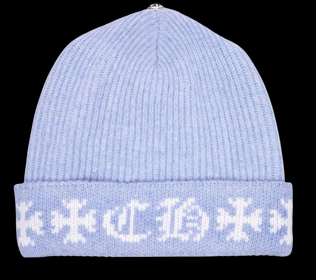 CHROME HEARTS 'BLUE' BIG DADDY CASHMERE BEANIE