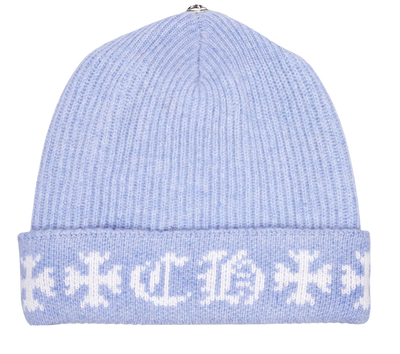 CHROME HEARTS 'BLUE' BIG DADDY CASHMERE BEANIE