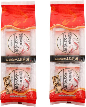 Shigaho Lake Biwa Shrimp Meatoki, 8 Sheets x 2 Bags, Made in Japan, Made in Kongei Rice, Suji Shrimp, Snacks