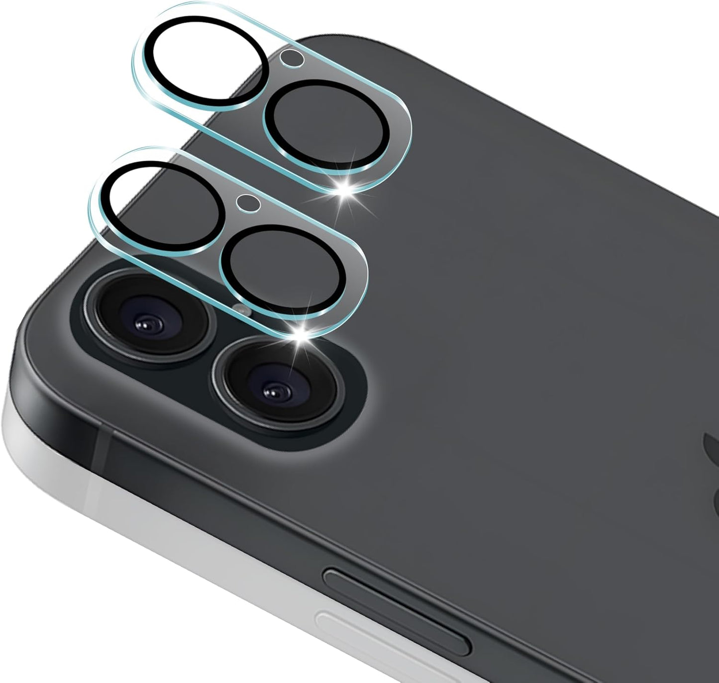 Compatible with iPhone 16 / 16 Plus Lens Film, Eguoer [2 Pieces Japan-made AGC Asahi Glass] iPhone 16 Camera Film iPhone 16 Plus Lens Protective Film High Hardness Surface Hardness 9H Bubble Zero