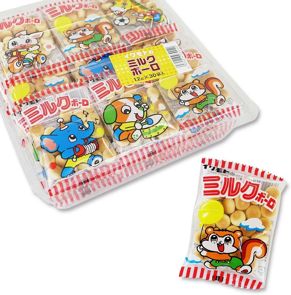 2-chome Secret Base Iwamoto Milk Bolo (30 bags) dagashi sweets biscuits toddlers prizes children