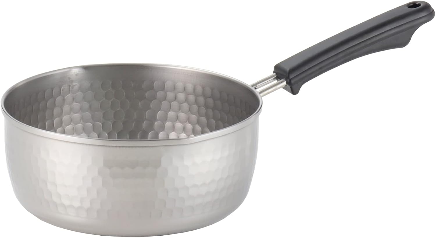 Yoshikawa SJ3413 Snow Flat Pot, Single Handled Pot, 7.9 inches (20 cm), 2.5 L), Made in Japan, IH Compatible with Gas Fire, Ajiichi, Stainless Steel, Double-Sided Spout