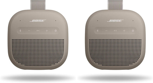 Bose SoundLink Micro Portable Speaker (2nd Generation) Up to 12 Hours of Continuous Playback Waterproof Dustproof Bluetooth Mini Outdoor Speaker Sandstone (x2)