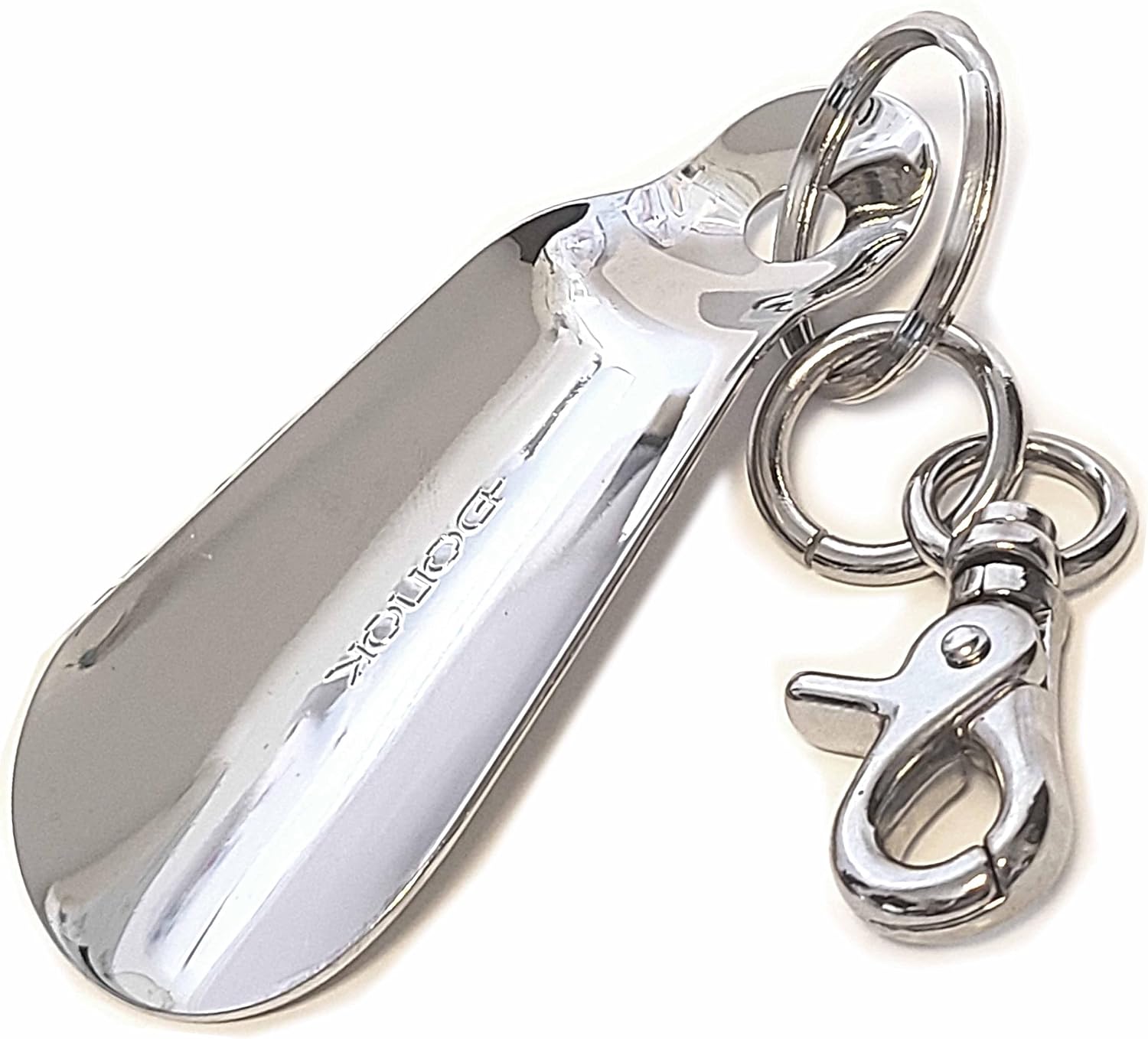 Kondo Bracias Shoe Horn Portable Shoehorn Brass Stylish Hand Shoe Horn Made in Japan Key Chain Carabiner Hook Nickel Silver