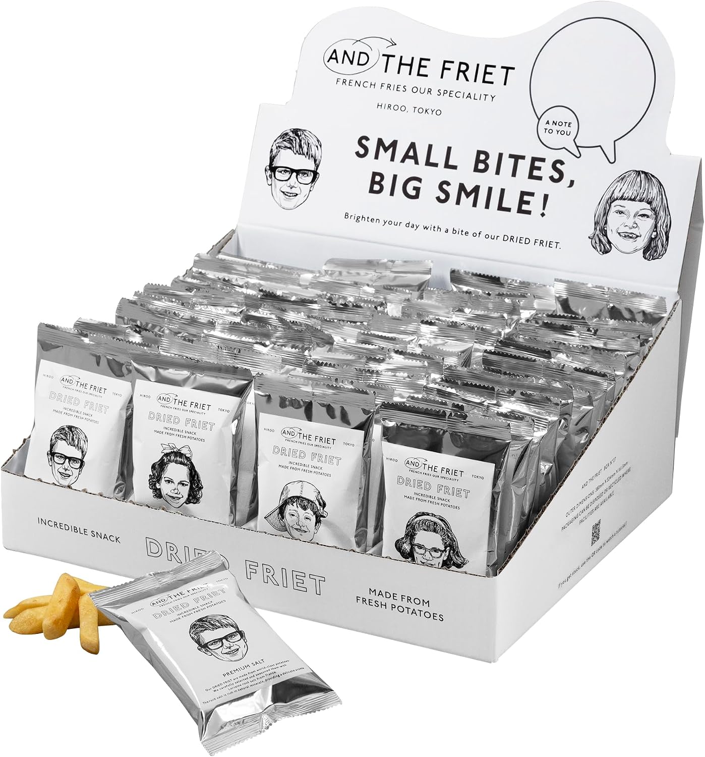 Official: DRIED FRIET Mini 48 Pieces (And The Frits) Gift Box, Tokyo Souvenir, Potato Chips, Western Confectionery Gift