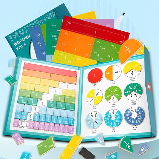 102 Pieces Magnetic Rainbow Fractional Tiles Circle Set with Pen, Montessori Division Board, Math Counting Board, Fractional Tiles, Circles, Learning Math Math and Fractional Control for Kids