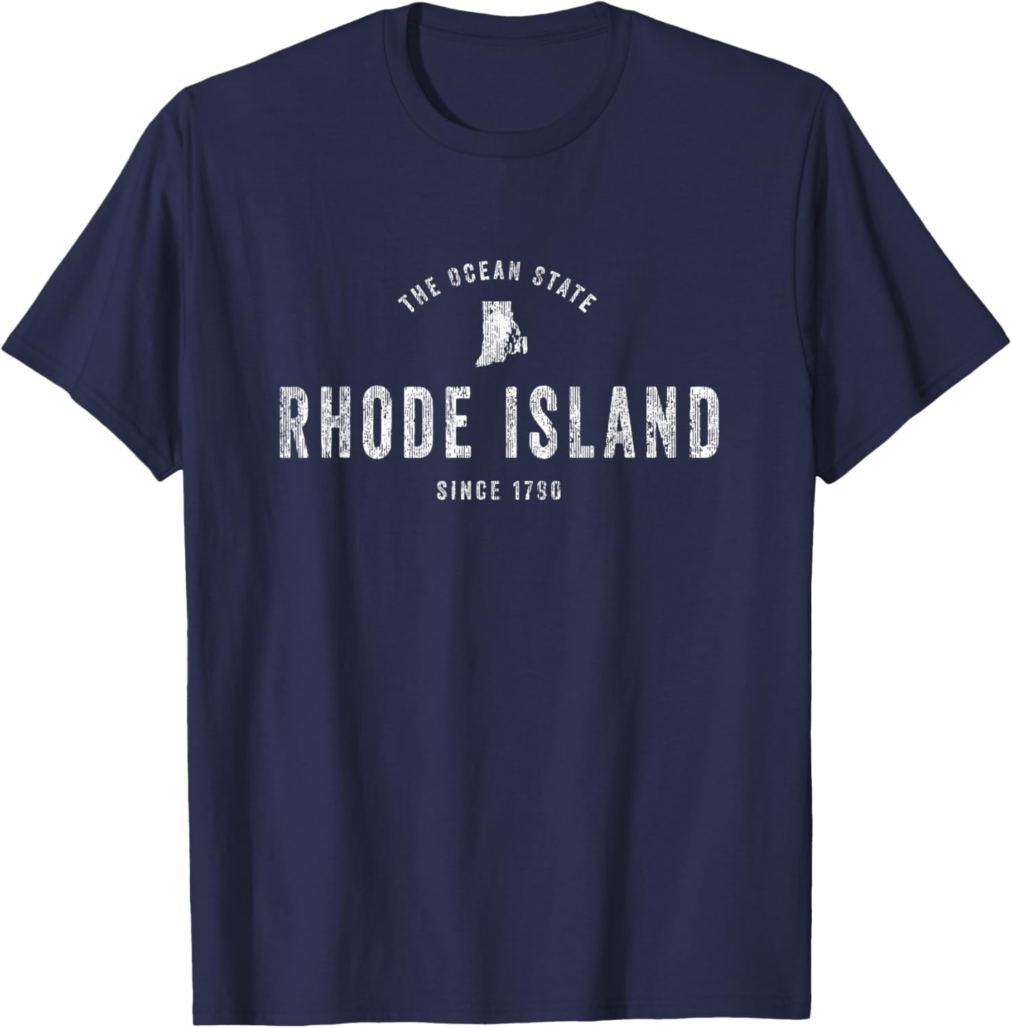 Rhode Island - Camiseta deportiva vintage con diseño retro RI
