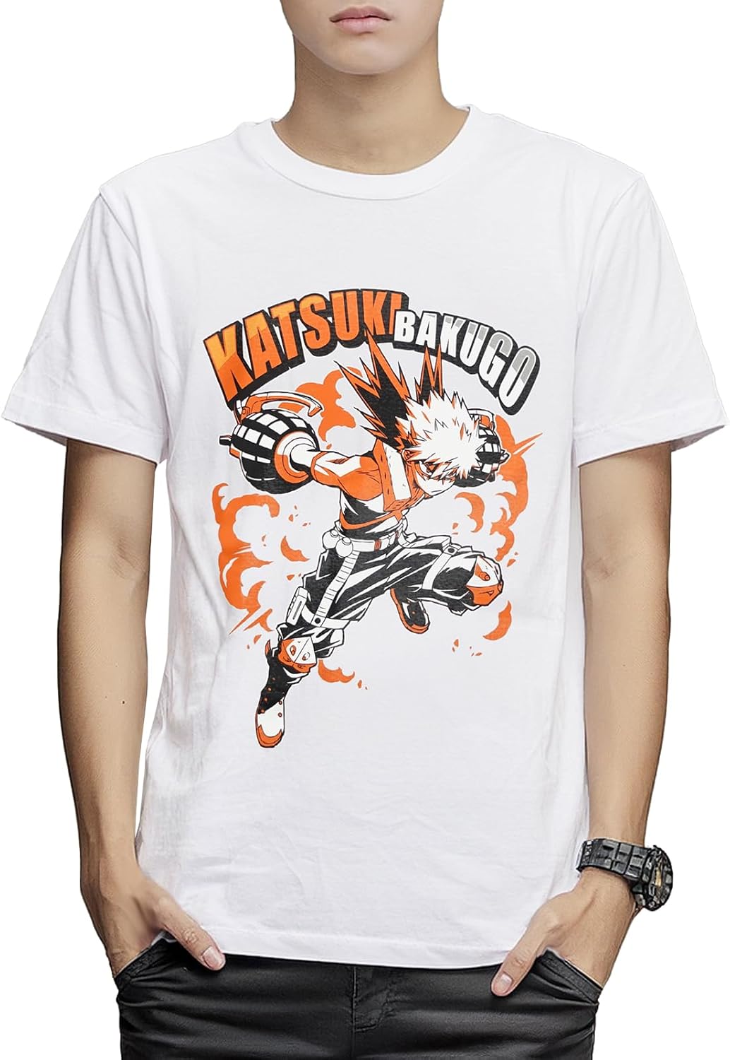 Fineplus Hiroaka My Hero Academia T-Shirt, Short Sleeve, Goods, Katsuki Bakuto, Men's