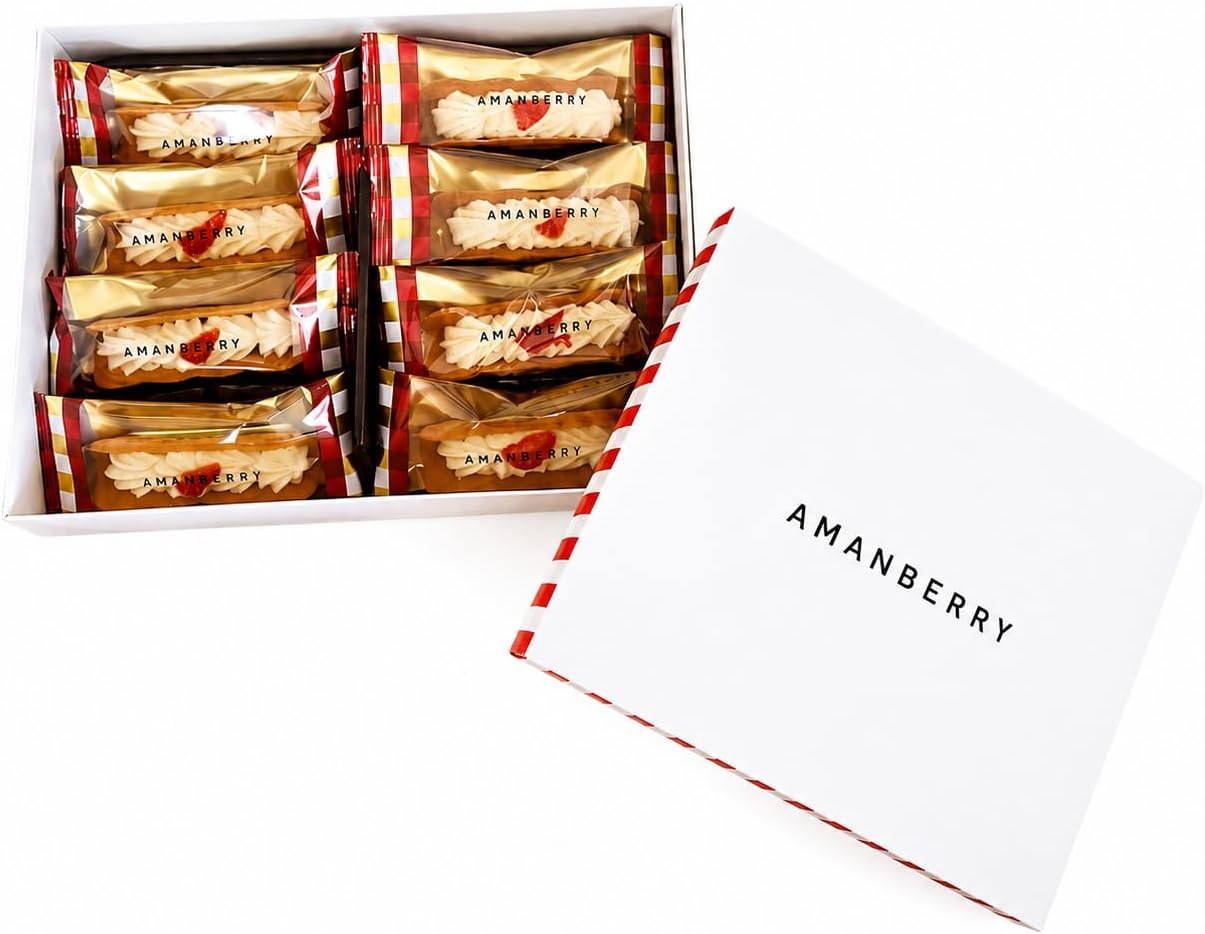 (Fukuoka Limited) Aman Berry, White Chocolate, Bakery, Souvenir, Individual Packaging, Present, Celebration, Sweets, White Day, Return, Popular, Fashionable, 8 Pieces