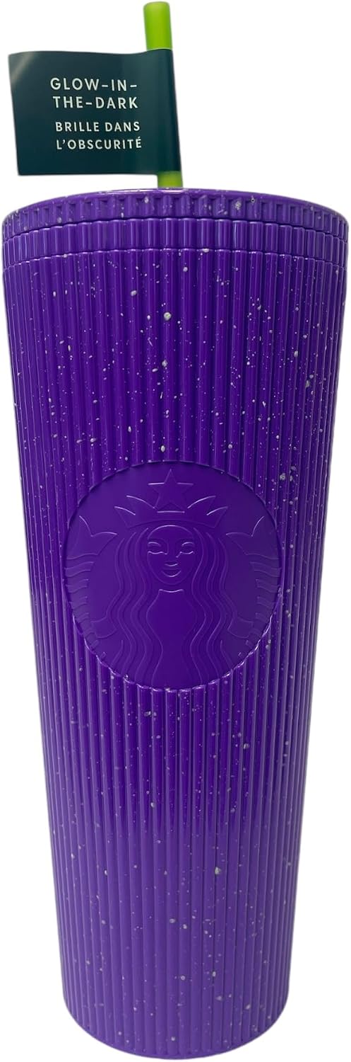 Starbucks Vaso de Halloween de edición limitada, color morado psicópata que brilla en la oscuridad