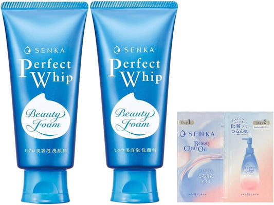 SENKA Perfect Whip Facial (a) Cleansing Foam, 4.2 oz (120 g) x 2 Packs + Bonus