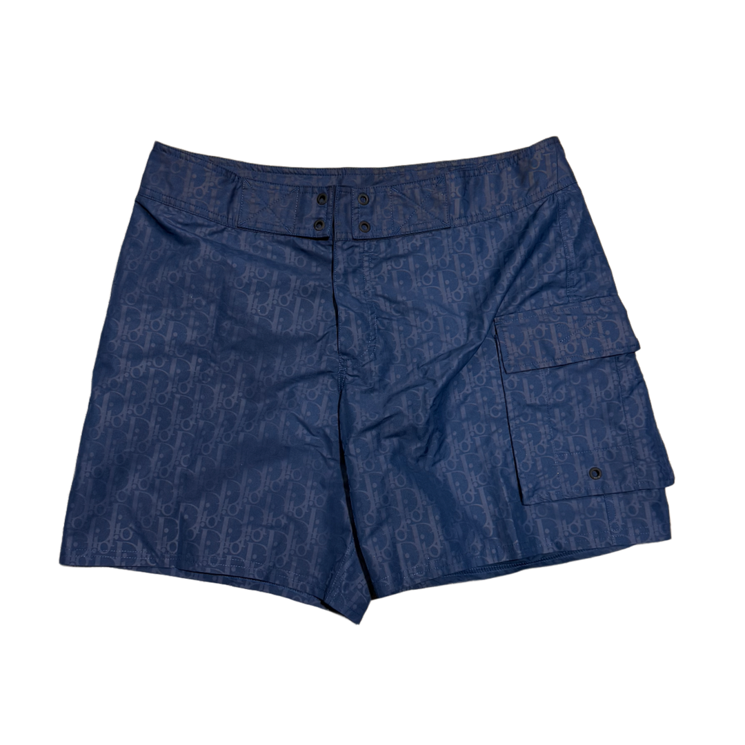 DIOR 'NAVY' OBLIQUE SWIM SHORTS