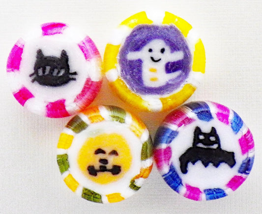 Halloween Candy, Pack of 50, Individual Packaging, 2024 Edition, 4 Types of Mix, Confectionery, Halloween Candy, Gold Fan