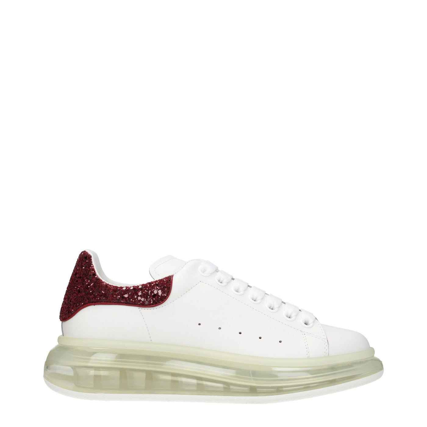 Alexander McQueen アレクサンダーマックイーンスニーカー特大女性レザーホワイト/ラズベリー - Image 1