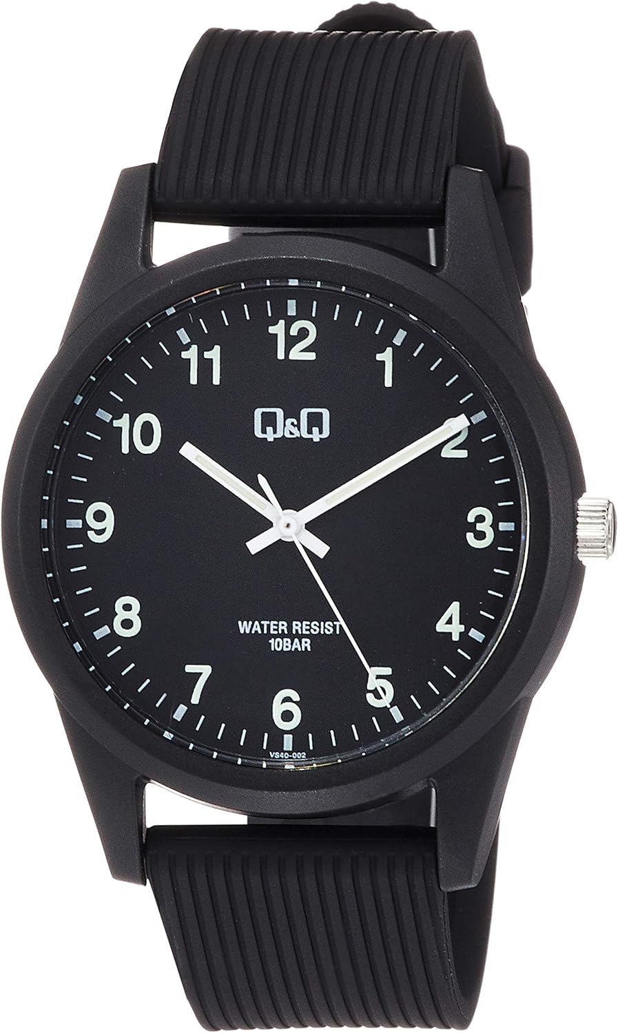 Citizen Q&Q Wristwatch, Analog, Waterproof, Urethane Strap, Black × Black (Arabic), Quartz Watch, Water Resistant to 10 ATM, Simple