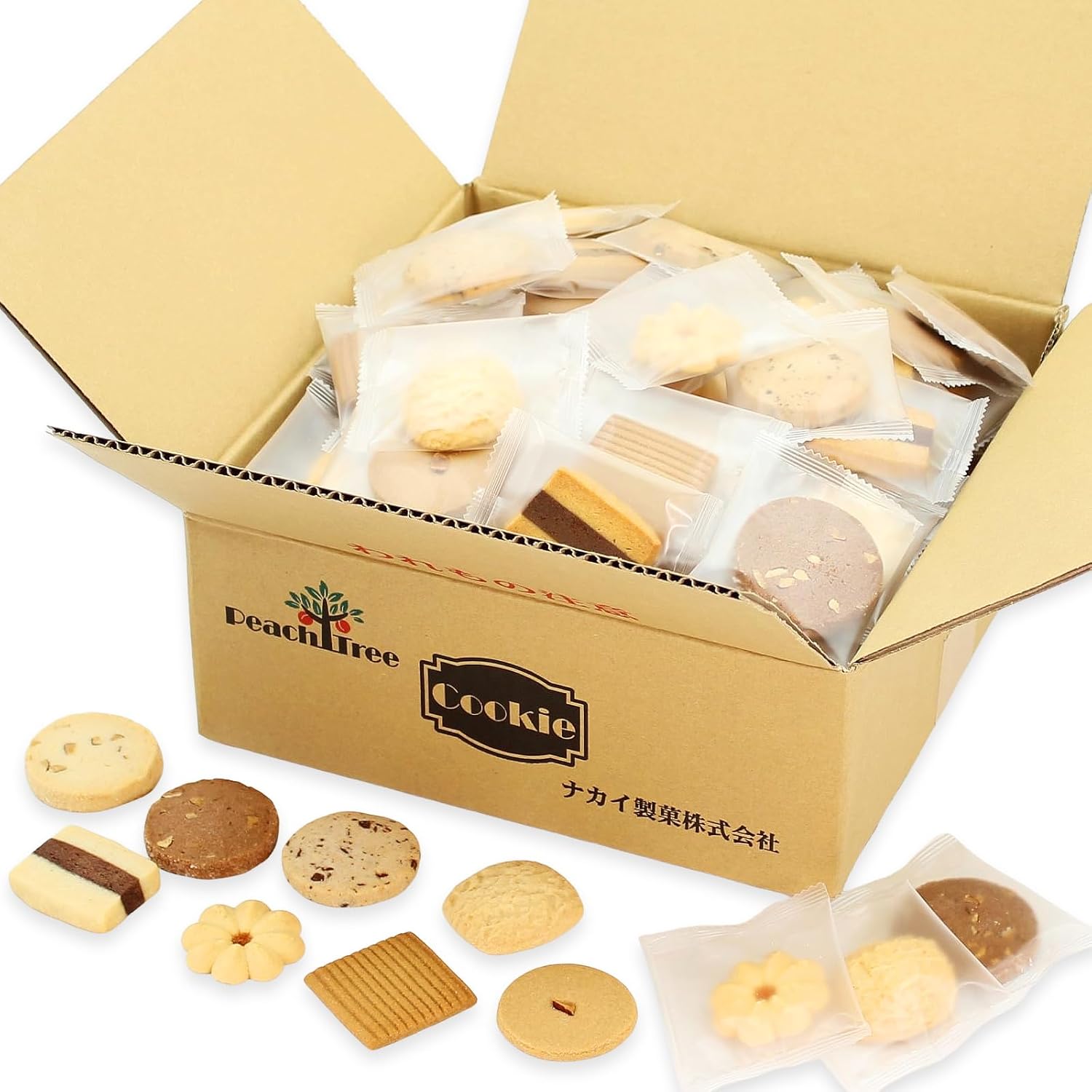 Peach Tree Large Capacity Cookies, 96 Pieces, Individually Wrapped, Assorted, Mid-Sized Gift, Sweets, High-Quality, Baked Sweets, Folding, Commercial Use, Greetings, Retirement, Hotel Standards, Room