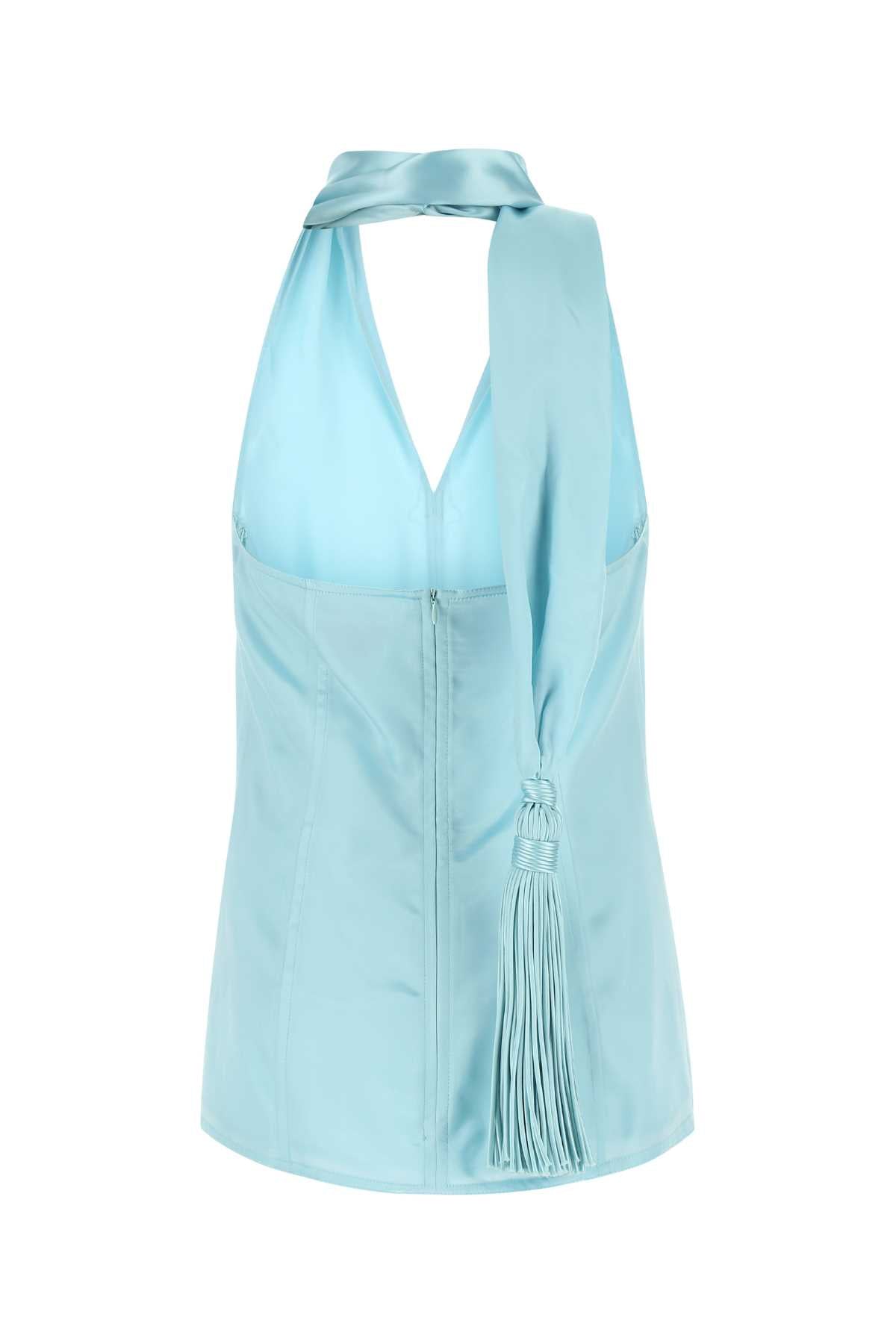 Bottega Veneta ボッテガベネタパステルライトブルーサテントップ - Image 1