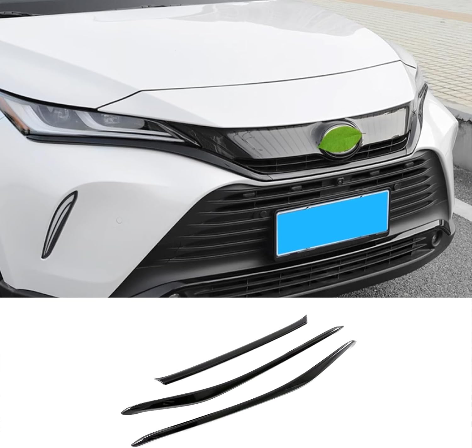 ZUNEIGUNG Toyota Harrier 80 Series Front Garnish, Grill Garnish, Fits Toyota Harrier, Designed Exterior Parts, Accessories, ABS Resin 3 Pieces (Black)