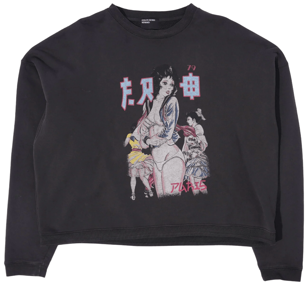ENFANTS RICHES DÉPRIMÉS 'BAD SCHOOL GIRL' BLACK CREWNECK