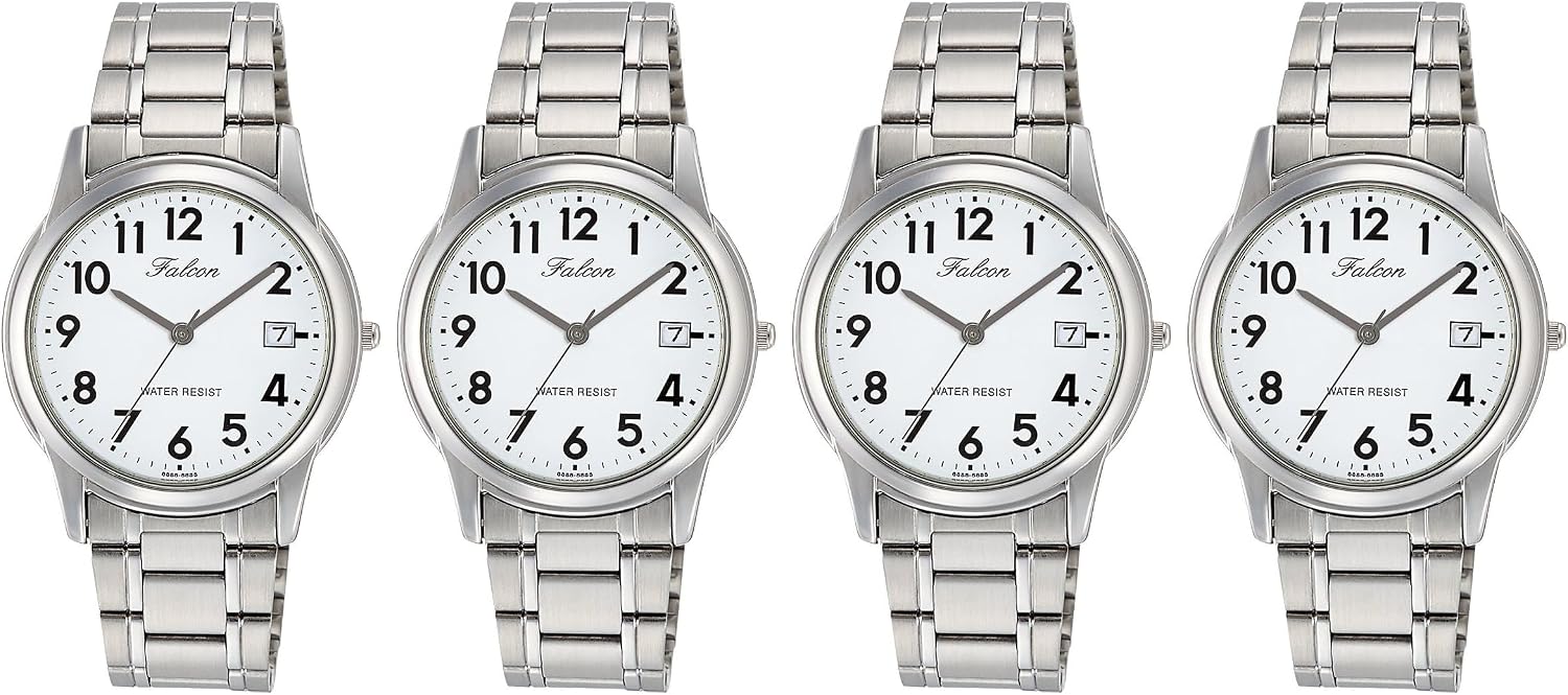Citizen Q&Q D010-204 Men's Analog Watch, Waterproof, Date, Metal Band, White