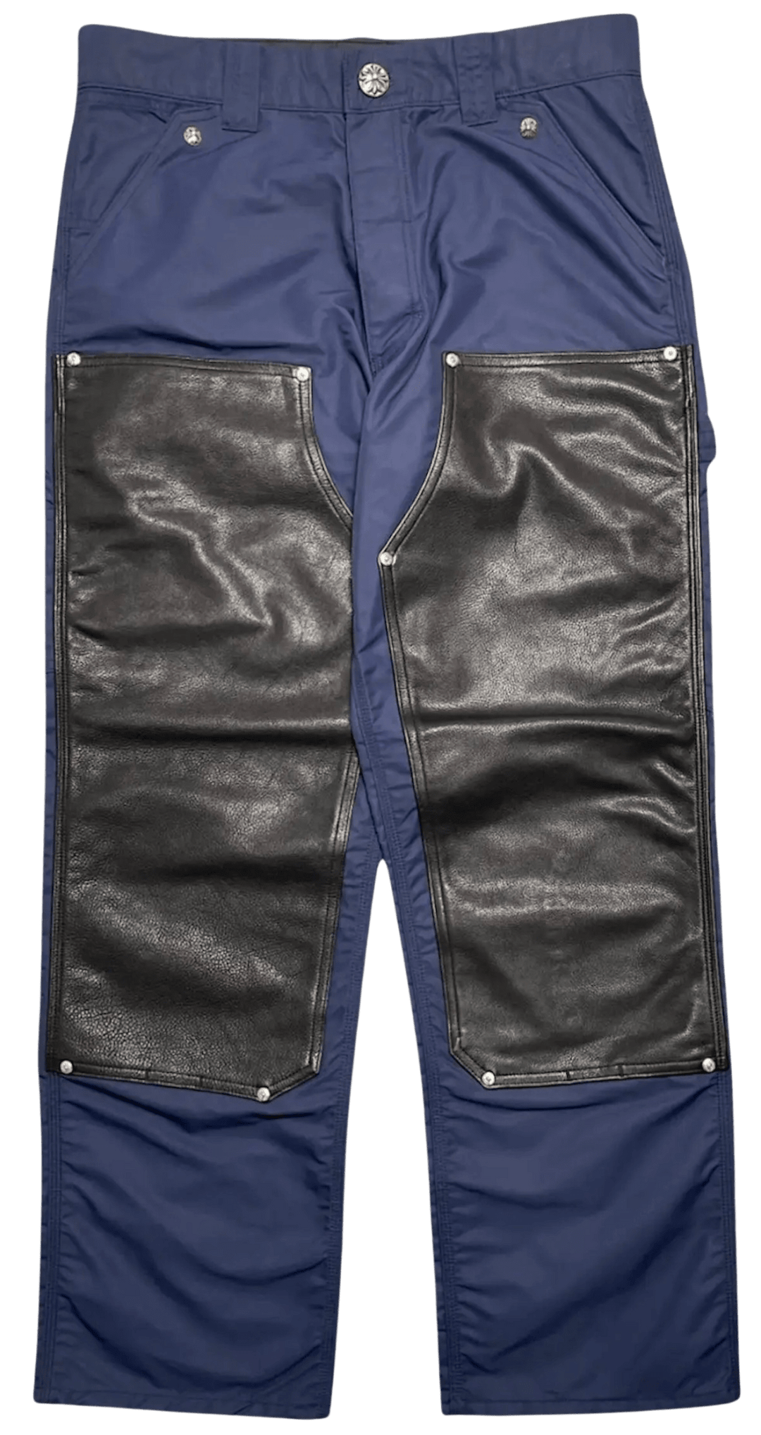 CHROME HEARTS 'NAVY' DOUBLE KNEE NYLON PANTS