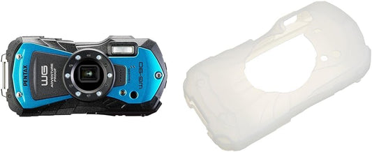 PENTAX WG-90 Blue [Protector Jacket Set] Genuine Waterproof Digital Camera, 39.8 ft (14 m) Waterproof (2 Hours Continuously), 3.6 ft (1.6 m), Shockproof, Dustproof, Cold Resistant to -10°C, Outdoor