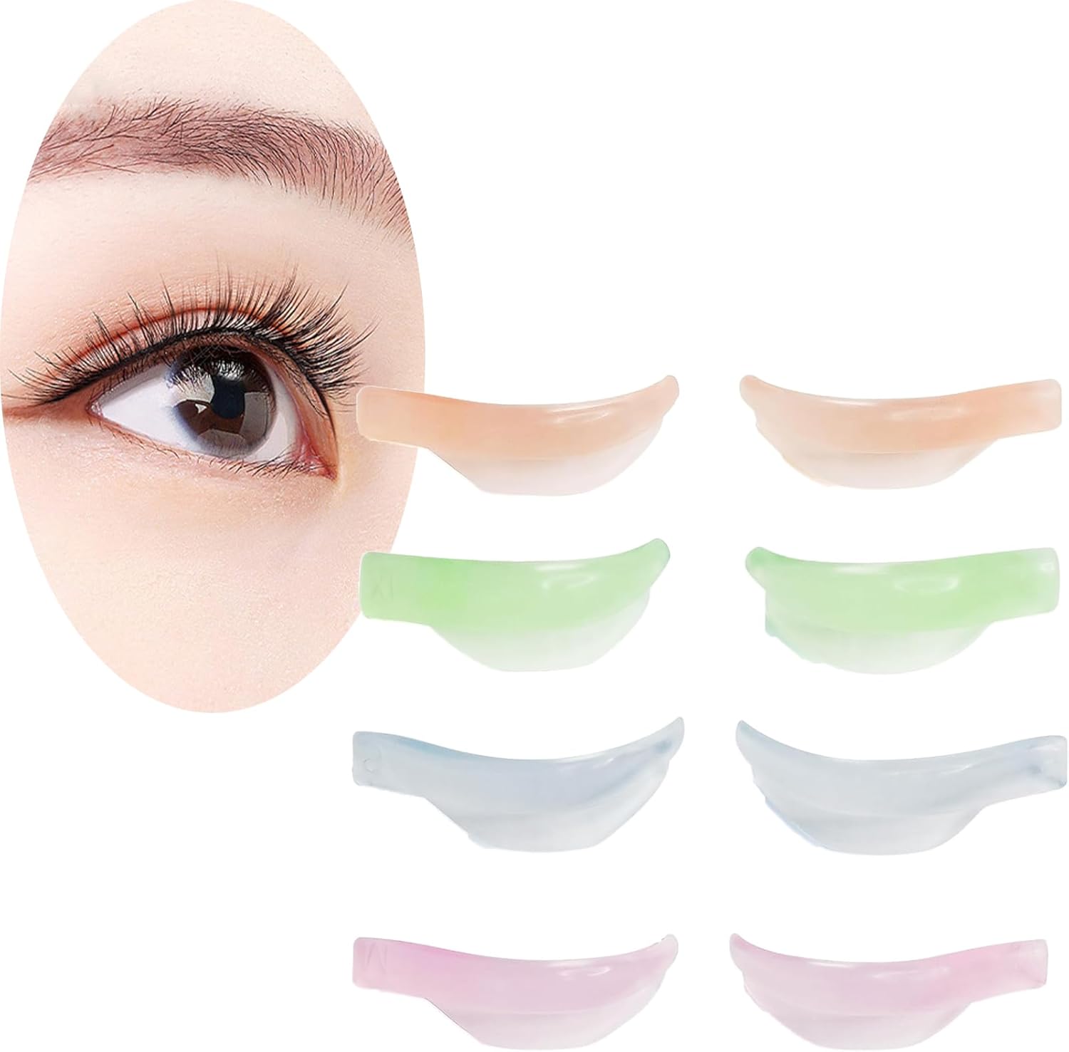 Lift Silicone Pads Reusable Eyelash Permer Rod 8pcs 4 Sizes Reusable Eyelash Perm Rod Extension Tool Perm Cushion Eyelash Lifting Shield Professional Eyelash Lift Tool Eyelash