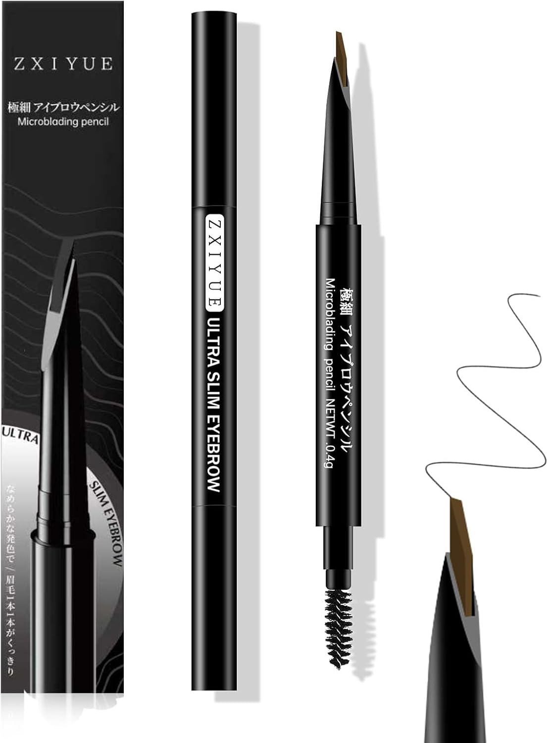Eyebrow Pencil, Extra Fine Point 0.1mm, 24 Hours No Falling, Waterproof, Sweat Proof, Repairing, Natural Finish, Brush Included, For Beginners, Eyebrow Pencil, Popular, Long Lasting, Permanent