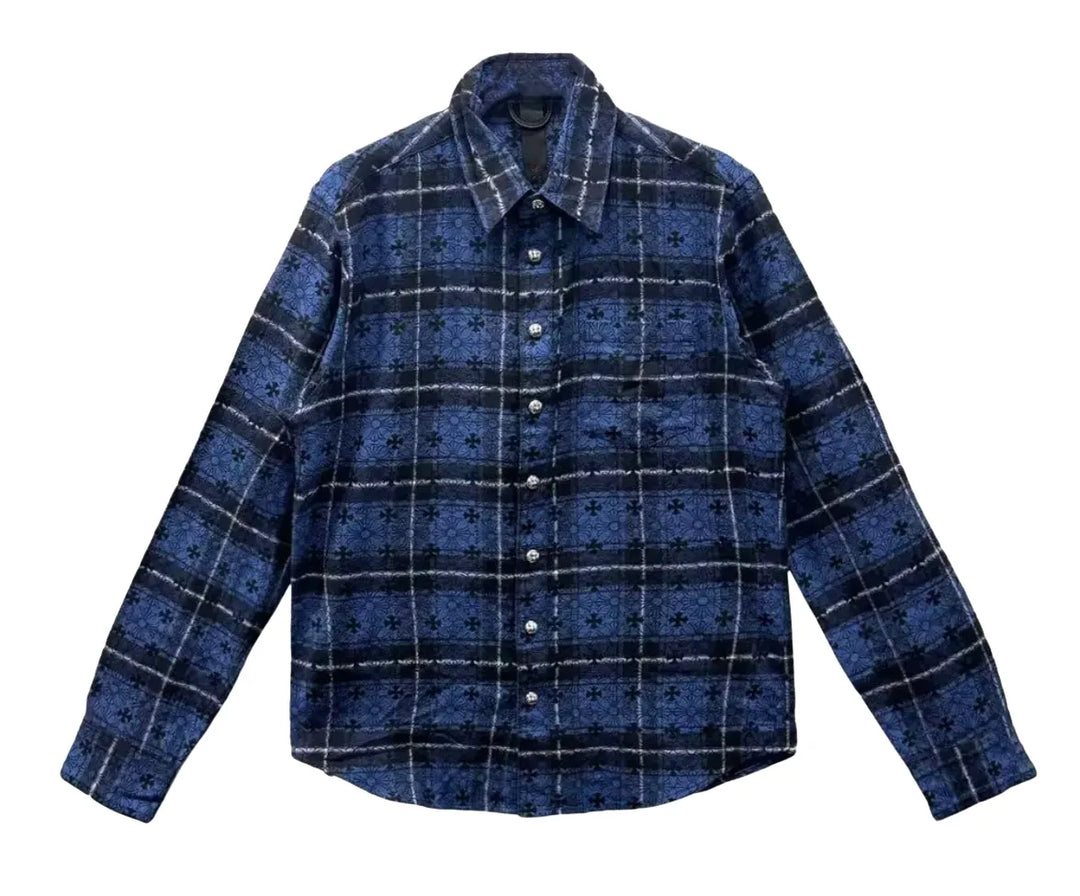 CHROME HEARTS 'BLUE' MONOGRAM FLANNEL