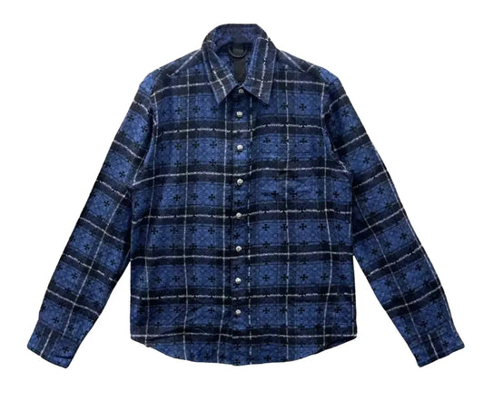 CHROME HEARTS 'BLUE' MONOGRAM FLANNEL