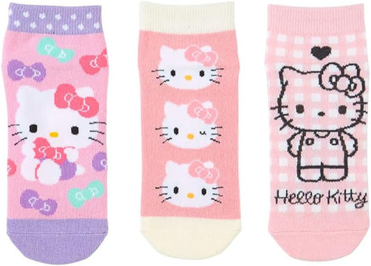 Sanrio 453251 Sanrio Kid's Sneaker Socks, 3 Pairs Set, Socks, 5.1 - 5.9 inches (13 - 15 cm), Hello Kitty, Hello Kitty, Character