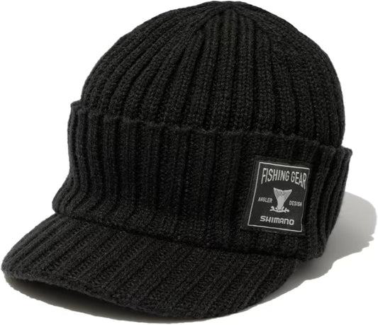 Shimano CA-054X Knit Cap with Brim, Black, One Size Fits All
