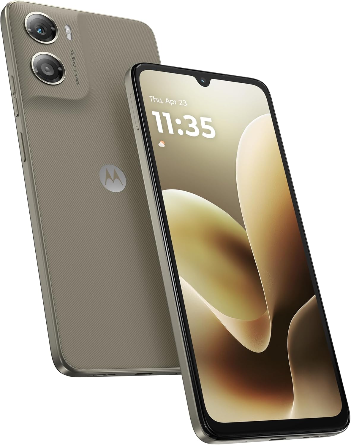 Motorola motog06, 4 GB, 128 GB, Laurel Oak, SIM Free Smartphone Unit, NFC Compatible, Vegan Leather, Gorilla Glass, Authorized Dealer Product, 6.9 Inches, High Brightness, IPS HD+, IP64 Waterproof and