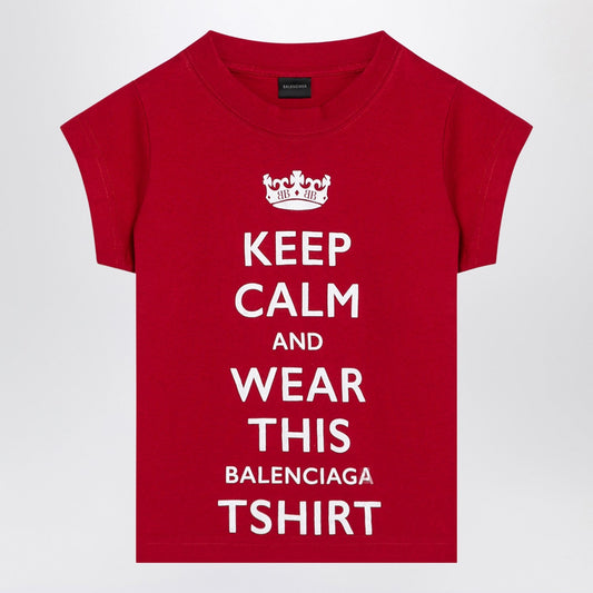 Balenciaga Red Cropped Tシャツを落ち着かせます - Image 1